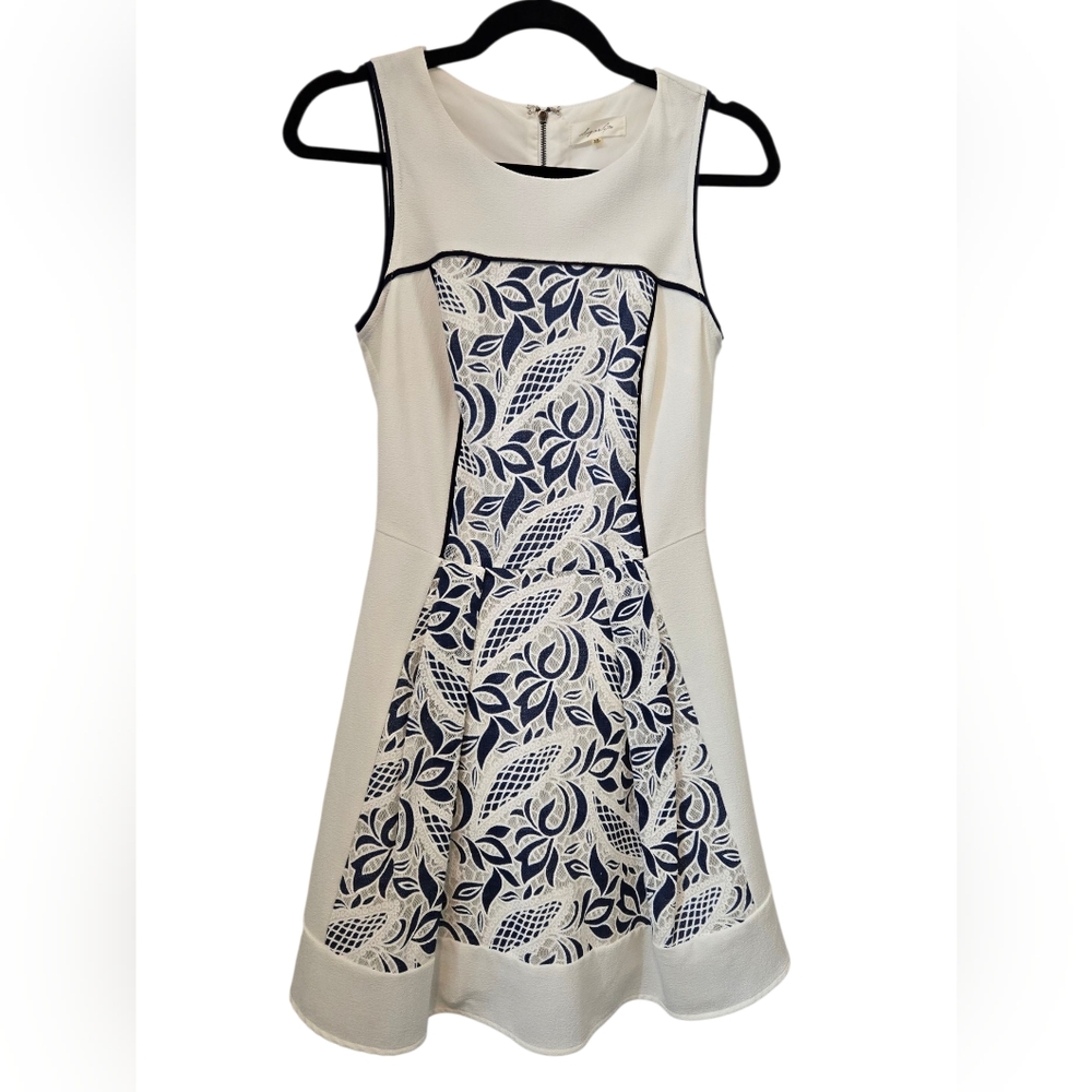 Sugarlips Mini Dress Sleeveless Skater Blue White Size XS